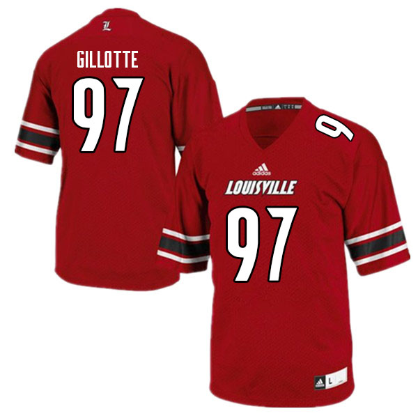 Men #97 Ashton Gillotte Louisville Cardinals College Football Jerseys Sale-Red - Click Image to Close
